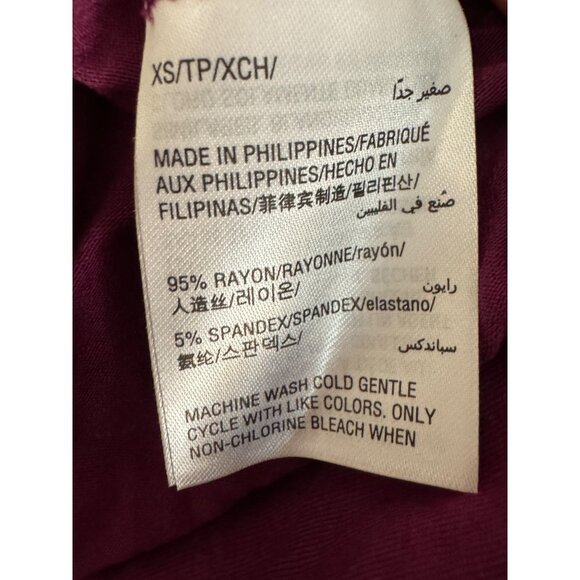 JM Collection Purple Cold Shoulder Top XS Rayon/Spandex Blend - Picture 4 of 4